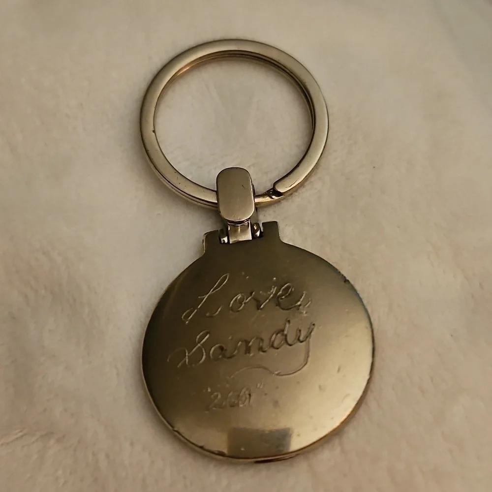 3/$30 Vintage 2001 Photo Locket Keychain with Engraving
